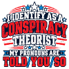 Verschwörungspronomen Satire Tee