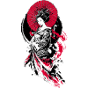 Geisha Parasol Rot Schwarz