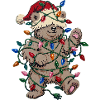 Weihnachtshunde mit Lichterkette