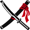 Gekreuzte Katana Schwerter Logo