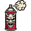 Oni Maske Spraydose Grafik