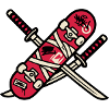 Skateboard Katana Wappen Logo