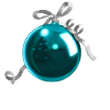 Christbaumkugel Blau - Merry Christmas