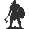 Wikinger Krieger mit Axt und Schild