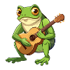 Froschkröte spielt akustische Gitarre