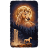 Mystisches Pferd Vollmond und Wasserfall