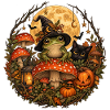 Magischer Hexenfrosch im Herbst