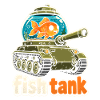 Fisch im Panzer Cartoon
