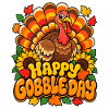 Fröhlicher Gobble Day Truthahn