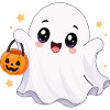 Süßer Kawaii Geist mit Kürbis