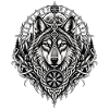 Nordischer Wolf Runen Wikinger Mythologie