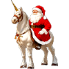 Reiter Weihnachten / Santa Einhorn