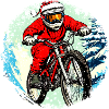 MTB Biker Weihnachten / Santa Mountainbiker