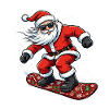 Cooler Snowboard Weihnachtsmann - Weihnachten