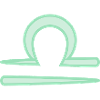 Waagezeichensymbol Pastellgrün
