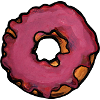 Rosa glasierte Donut-Abstrakte Illustration