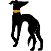 Midnight Hound Silhouette mit Halsband