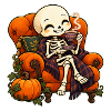 Friendly Skeleton Tea Time