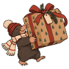 Christmas Mole With Present