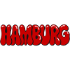 Hamburger Blasen-Rotkontrast-Tippfehler