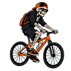 Lustiges Fahrrad Skelett – Halloween Biker
