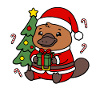 Süßes Kawaii-Schnabeltier-Weihnachtsbaumgeschenk