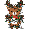 Niedliche Kawaii-Rentier-Verhedderte Weihnachtslichter