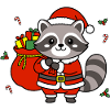 Süßes Kawaii-Waschbär-Weihnachtsgeschenk
