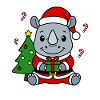 Niedlicher Weihnachts-Weihnachts-Weihnachtsbaum mit Nashorn-Weihnachtsgeschenk