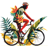 Radfahrerin Comic