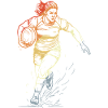 Retro Rugbyspielerin