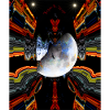 Mond im Neon Muster Design