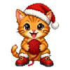 Orange Tabby-Katzengarn Weihnachten