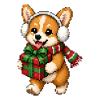Corgi Weihnachtsgeschenk-Pixelkunst
