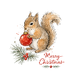 Weihnachtseichhörnchen mit Ornament