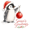 Weihnachtspinguin mit Ornament