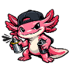 Axolotl beim Graffiti-Sprühen – Sprayer Style