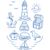 Maritimes Küstenmotiv
