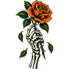 Skeletthand mit Rose – Tattoo