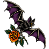 Fledermaus mit Rose – Tattoo