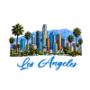 Los Angeles Skyline Palmen Illustration