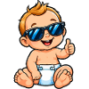Coole Baby mit Sonnenbrille