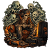 Gruseliger Gamer Skelett Halloween