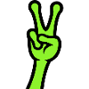 Alien Hand Peace Zeichen Icon