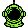 Astronauten Helm Neon Icon