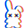 Glitch-Hase mit X-Augen
