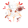 Spooky American Football Skeleton