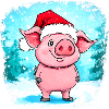 Schweinchen Weihnachtsmann Xmas