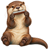 Otter spielt Mundharmonika