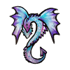 Azurblauer Drachen-Aquarellwappen